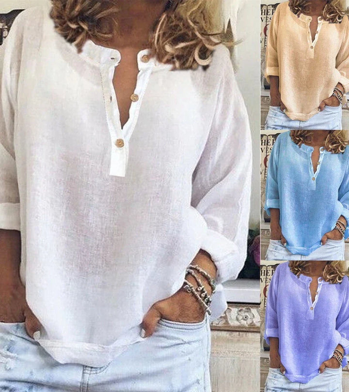 LEDA | camicia traspirante in cotone a maniche lunghe
