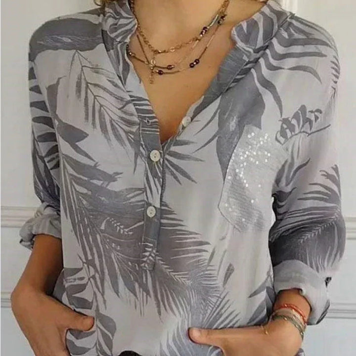Hydra | Top stampato di tendenza con scollo a V